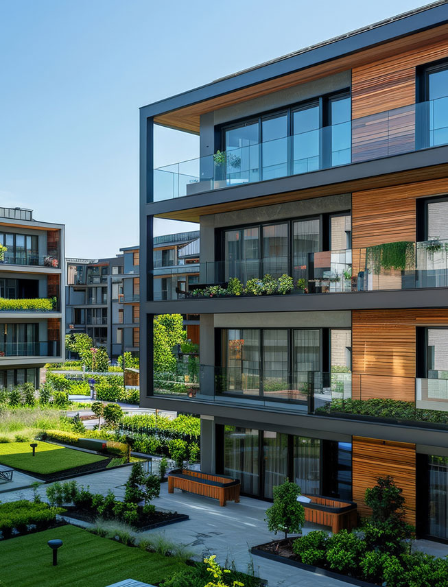 Planung von Wohnanlagen, flexibel nutzbar, nachhaltig